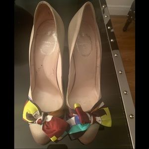 Emilio Pucci satin bow pumps size 38.5